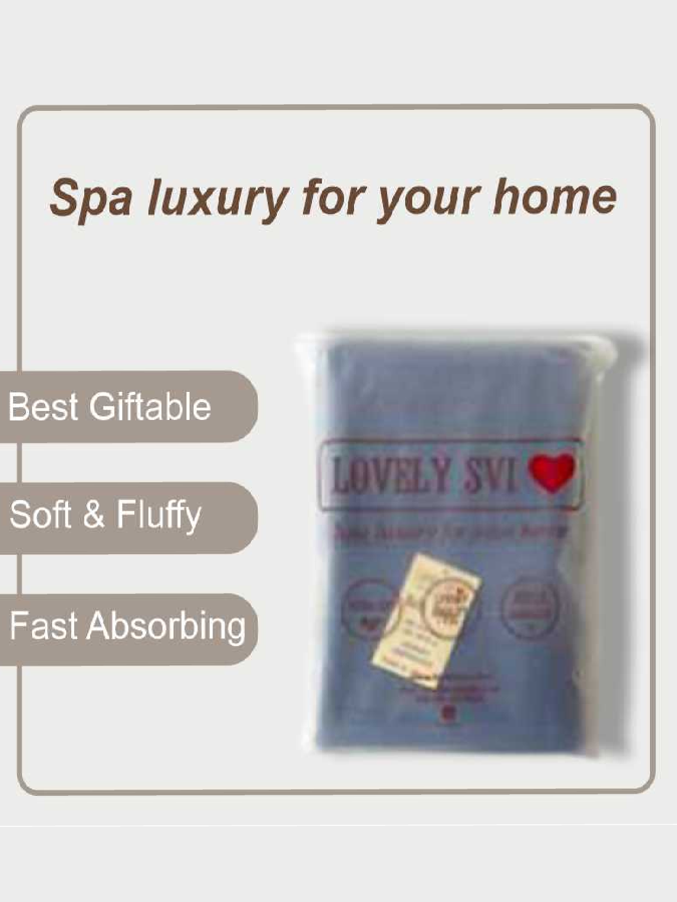 Полотенце Махровое Банное (Хлопок) Lovely Svi в подарочном пакете - 70 x140 см Синий Lovely Svi  модель 271022 Фото