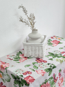 Скатертина бавовняна з першими весняними квітами Ecotton модель 23553 Фото