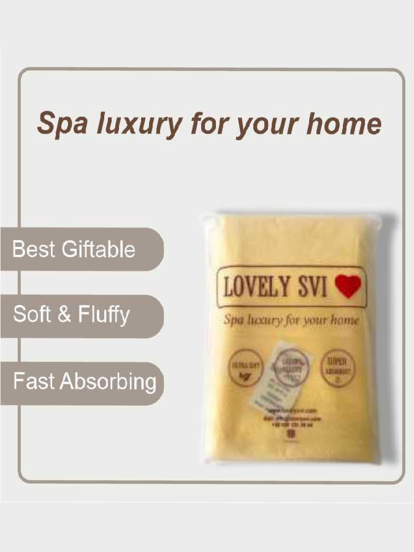 Полотенце Махровое Банное (Хлопок) Lovely Svi в подарочном пакете  Желтый Lovely Svi  модель 671022 Фото