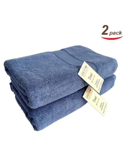 Набор Полотенец Махровых Банных (Хлопок) 2 шт в подарочном пакете Синий модель 380523 Фото