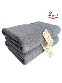 Набір Рушників Махрових Банних (Бавовна) 2 шт в подарунковому пакеті Сірий Lovely Svi  модель 280523 Фото