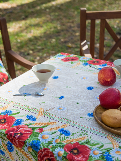 Скатерть хлопковая с цветами и колосками Ecotton модель 19913 Фото