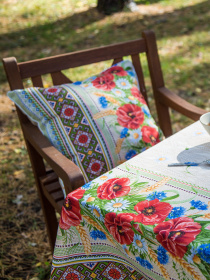 Скатертина бавовняна з квітами та колосками Ecotton модель 19913 Скатертина бавовняна з квітами та колосками Ecotton модель 19913 Фото