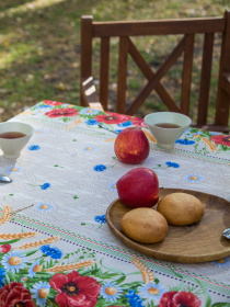 Скатертина бавовняна з квітами та колосками Ecotton модель 19913 Скатертина бавовняна з квітами та колосками Ecotton модель 19913 Фото