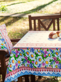 Скатертина бавовняна з ромашками Ecotton модель 23647 Фото