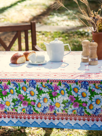 Скатертина бавовняна з ромашками Ecotton модель 23647 Фото