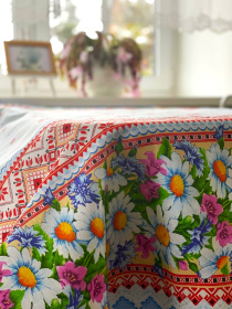 Скатертина бавовняна з ромашками Ecotton модель 23647 Скатертина бавовняна з ромашками Ecotton модель 23647 Фото