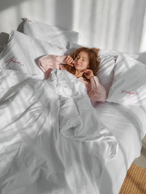 Комплект постільної білизни з  вишивкою "Люблю... цілую" LEVAN HOME модель 39121 Фото