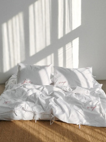 Комплект постільної білизни з  вишивкою "Люблю... цілую" LEVAN HOME модель 39121 Фото