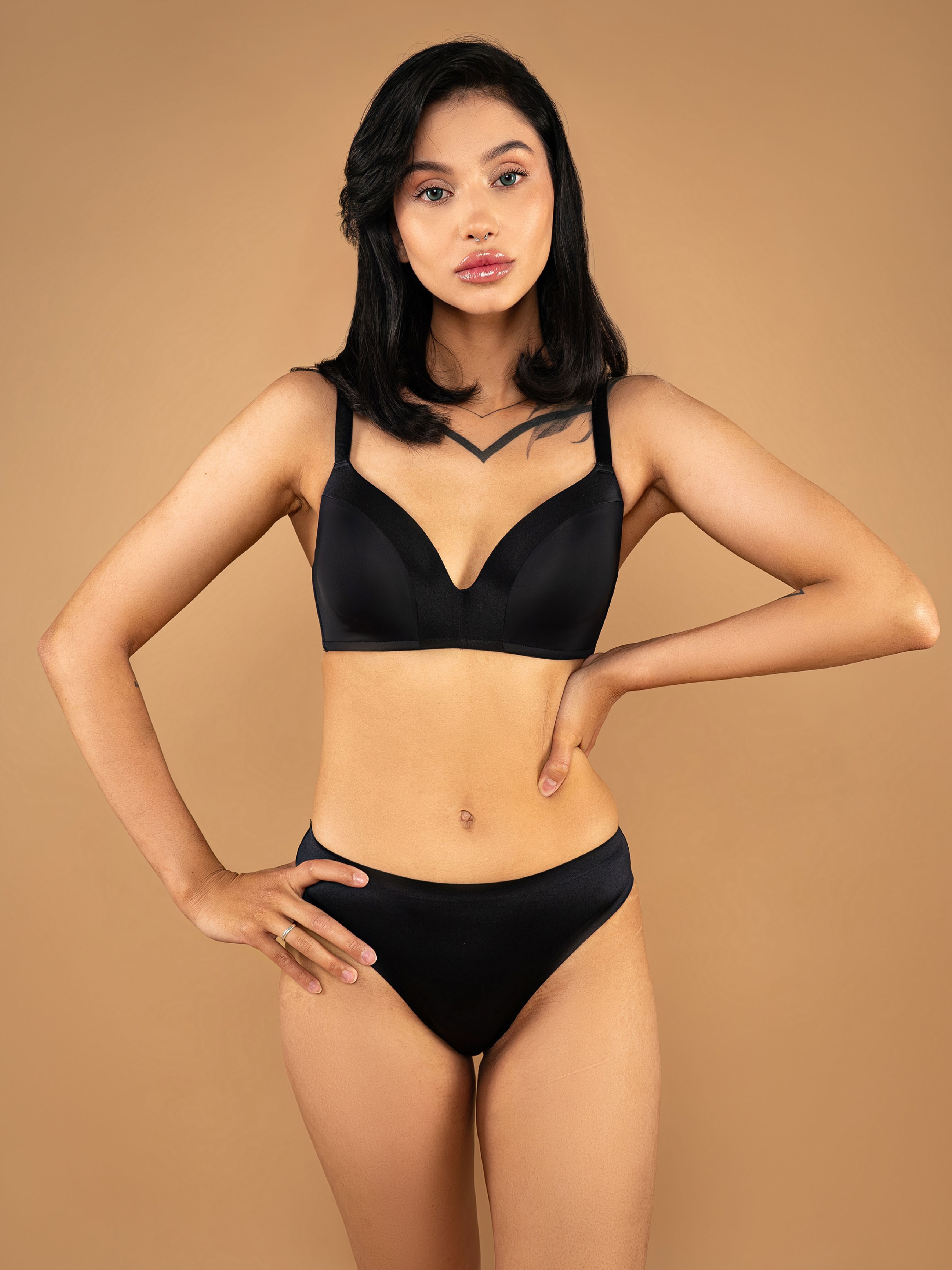 Жіночі Труси brabrabra Кольоровий комфорт (SLZ24202321_black) колір чорний, матеріал поліамід/еластан