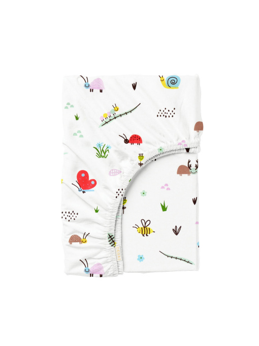 Простынь на резинке ранфорс BEES Cosas модель BeesRed_120 Фото