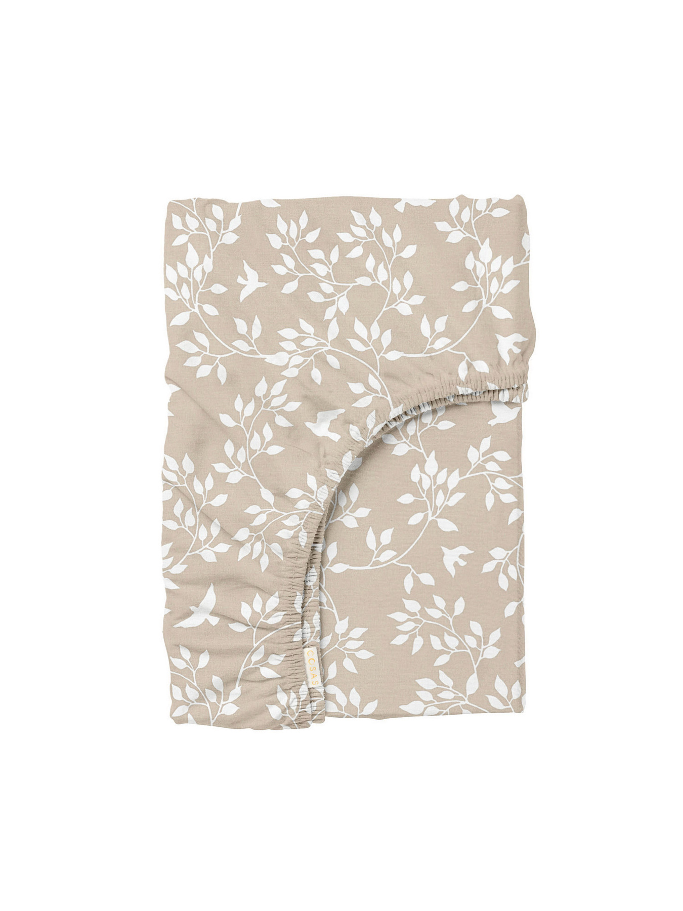 Простынь на резинке ранфорс FLORET Cosas модель BirdsFoliageBeige_120 Фото