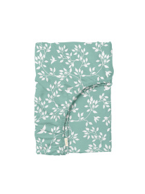 Простынь на резинке ранфорс FLORET Cosas модель BirdsFoliageMint_120 Фото
