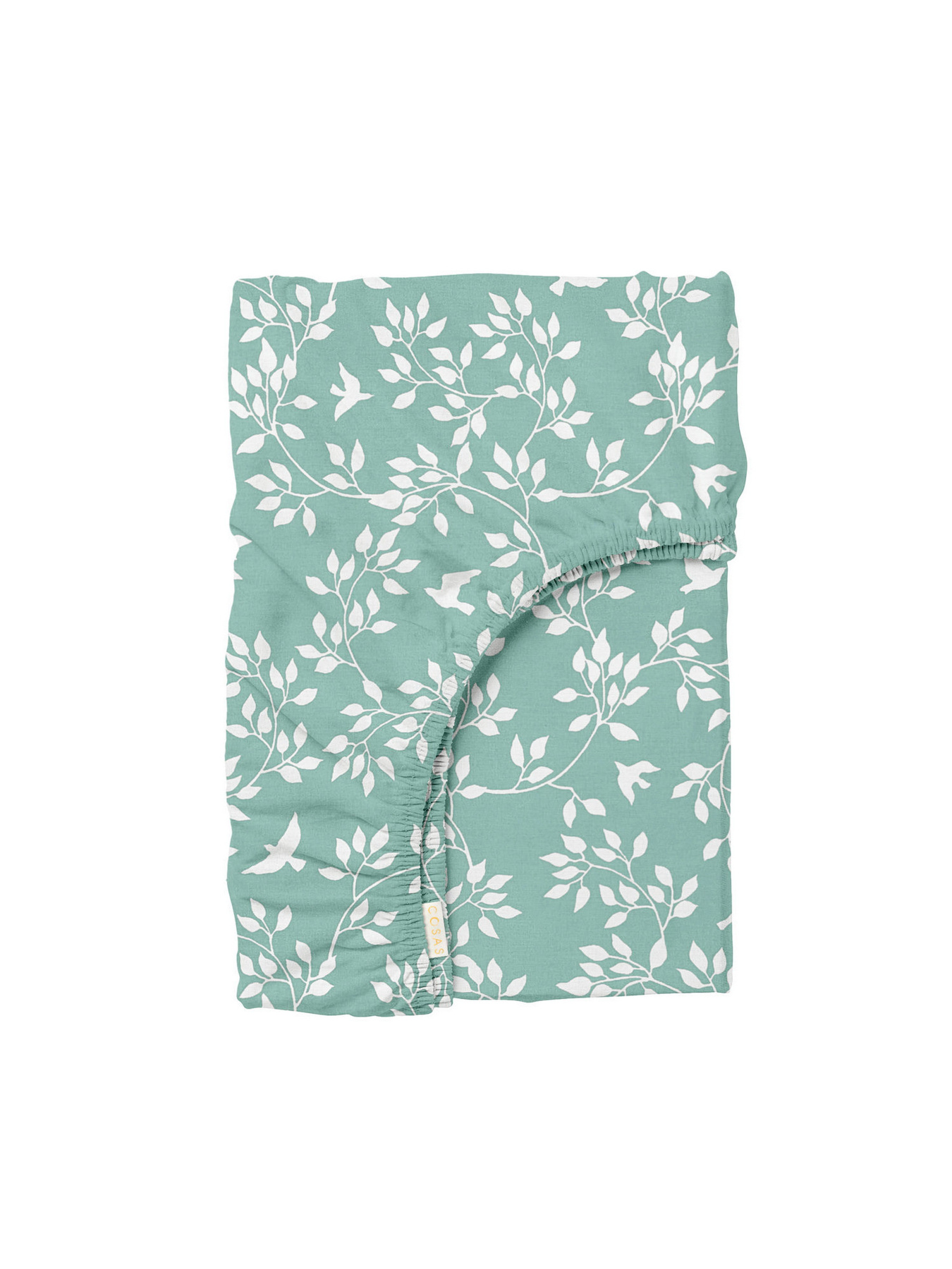 Простынь на резинке ранфорс FLORET Cosas модель BirdsFoliageMint_120 Фото