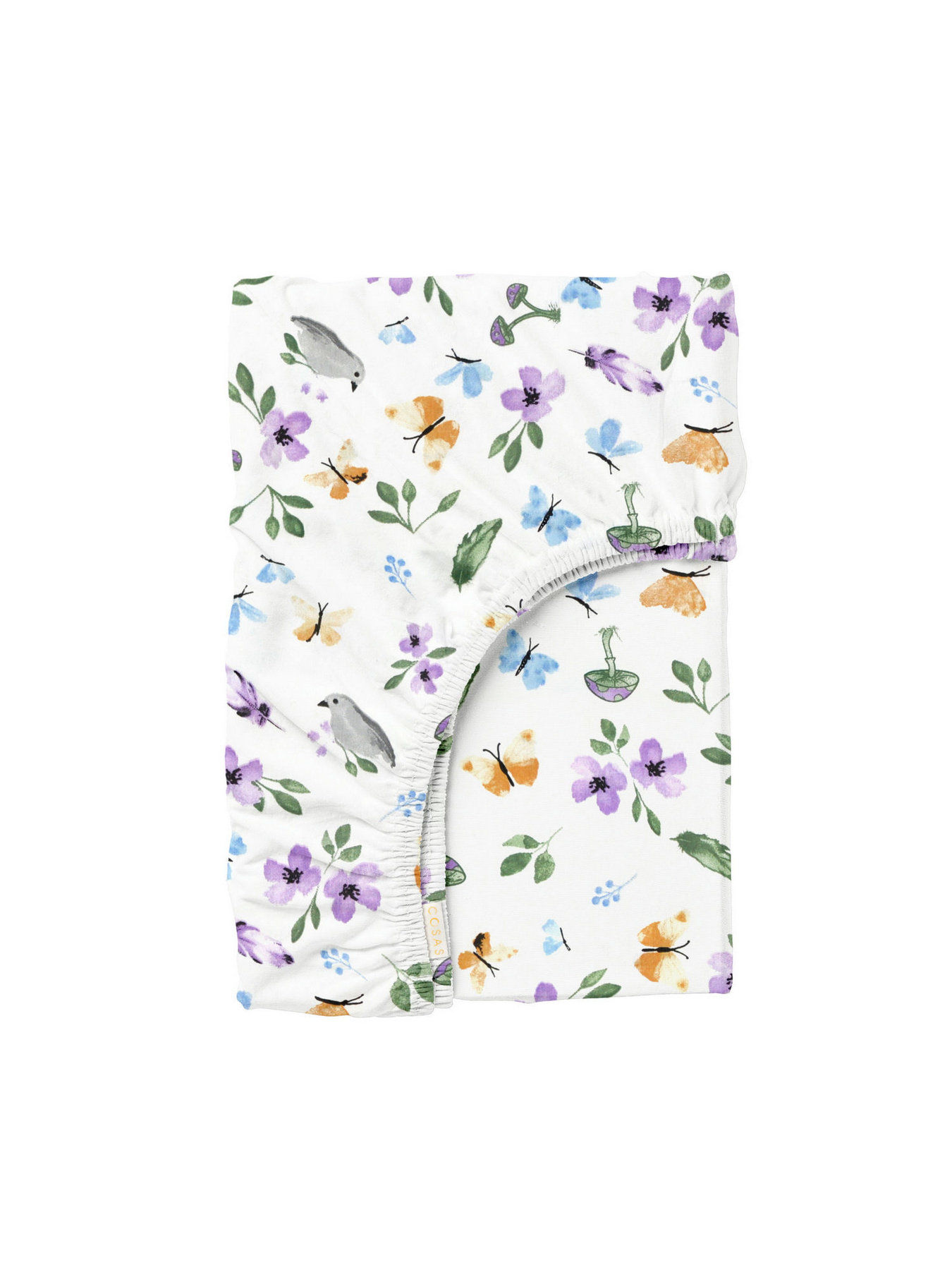 Простирадло на резинці ранфорс BIRDS Cosas модель BirdsMushroomsViolet_120 Фото