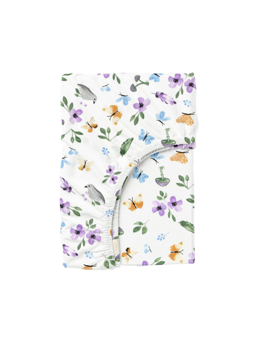 Простынь на резинке ранфорс BIRDS Cosas модель BirdsMushroomsViolet_120 Фото