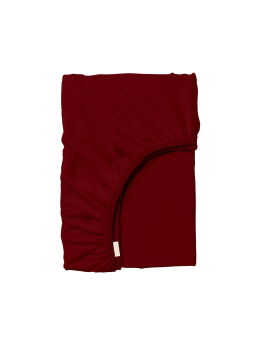 Простынь на резинке ранфорс RUBY Cosas модель Bordo79_120x200x20 Фото