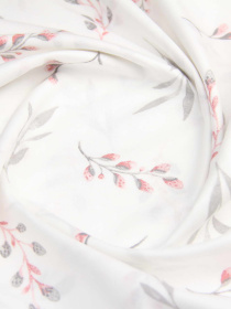 Простынь на резинке ранфорс PINE BRANCHLETS Cosas модель BudRoseGray_120 Фото