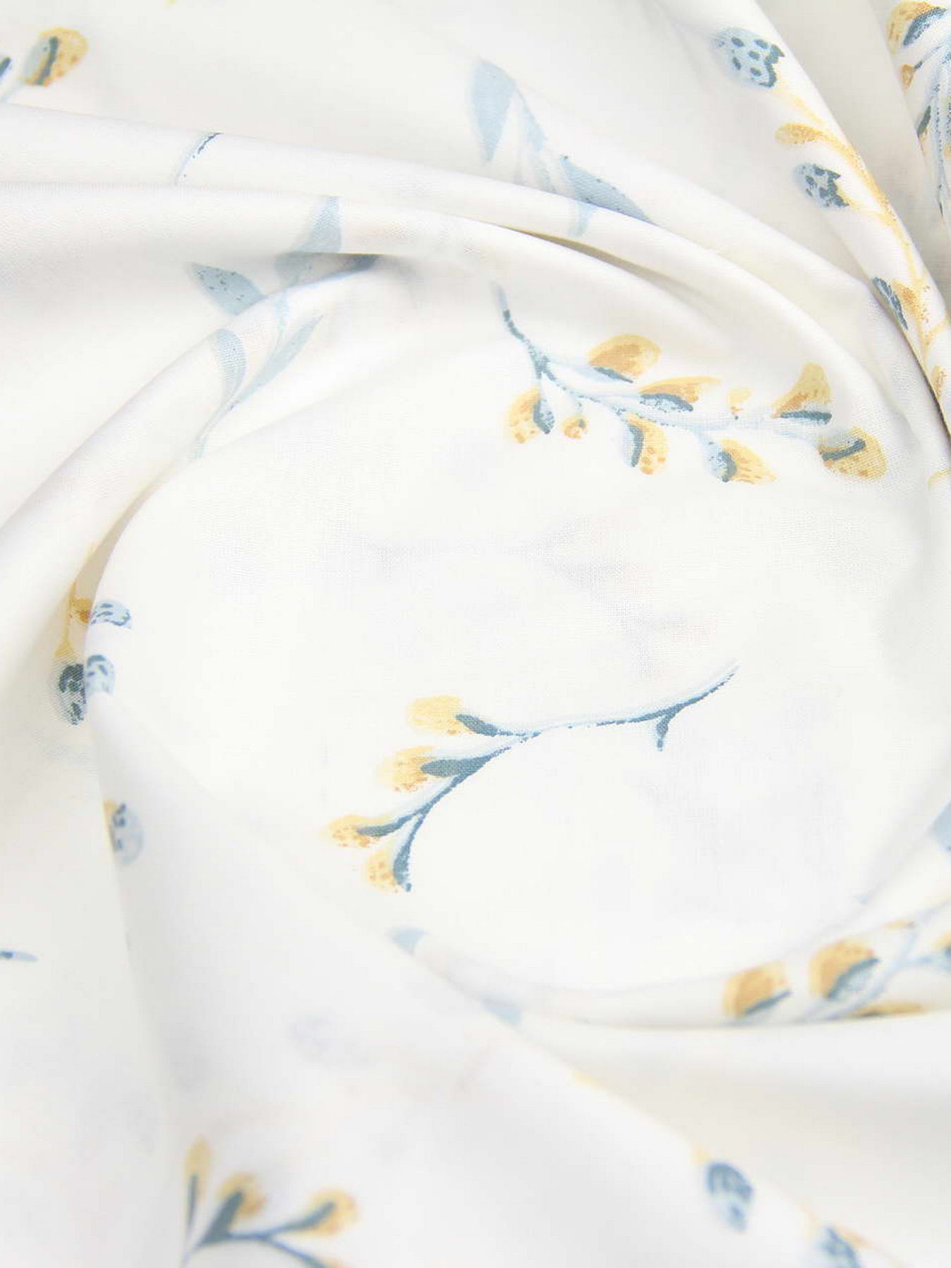 Простынь на резинке ранфорс PINE BRANCHLETS Cosas модель BudYellowMint_120 Фото