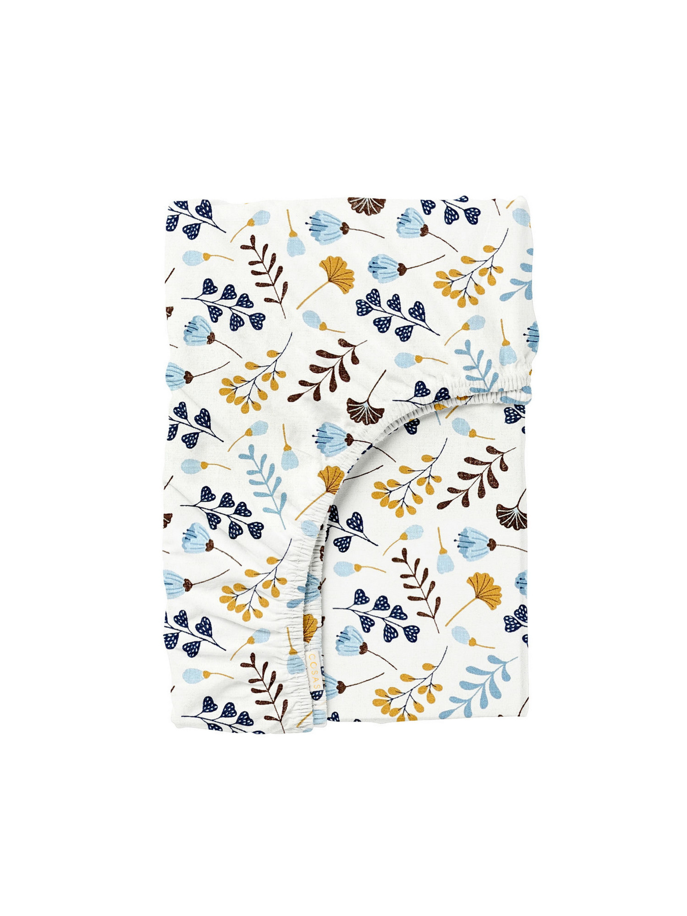 Простирадло на резинці ранфорс WILDFLOWERS Cosas модель BushBeigeBlue_120 Фото