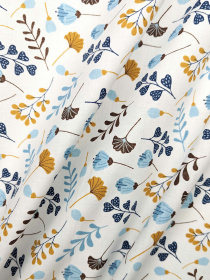 Простирадло на резинці ранфорс WILDFLOWERS Cosas модель BushBeigeBlue_120 Фото