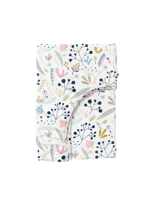 Простынь на резинке ранфорс FLOWERS Cosas модель BushRose_120 Фото