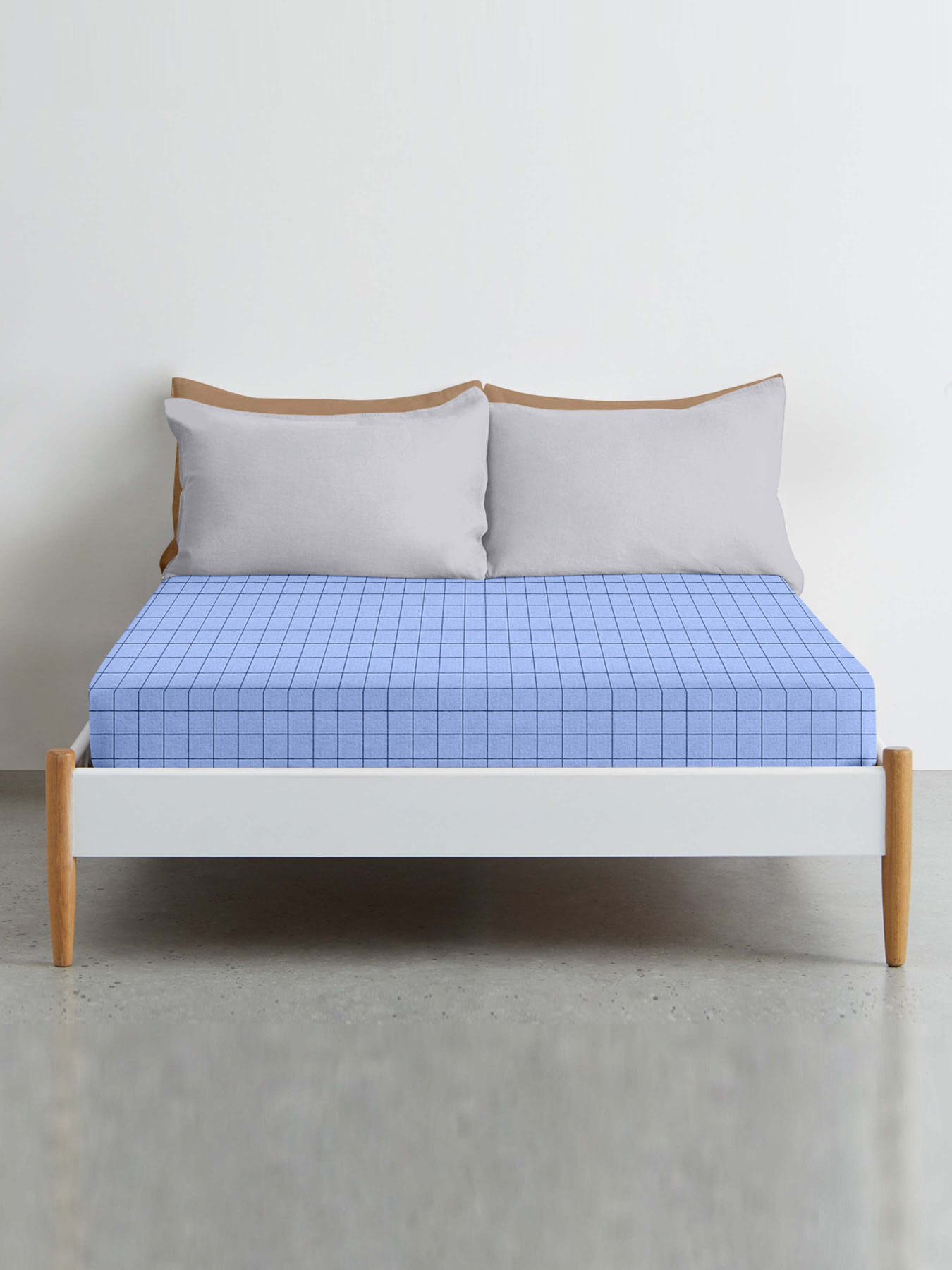 Простирадло на резинці ранфорс BLUE GEOMETRY Cosas модель CellAshblue-6439_120 Фото