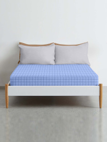 Простирадло на резинці ранфорс BLUE GEOMETRY Cosas модель CellAshblue-6439_120 Фото