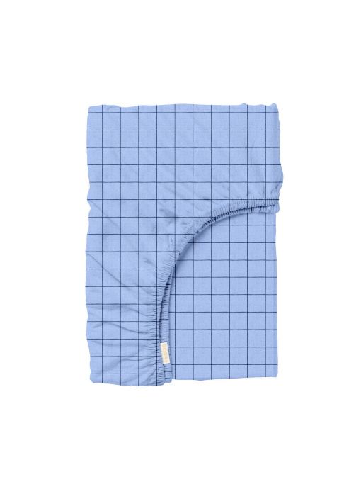 Простынь на резинке ранфорс BLUE GEOMETRY Cosas модель CellAshblue-6439_120 Фото