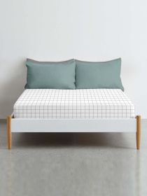 Простирадло на резинці ранфорс CELL Cosas модель CellGreyWhite_120 Фото