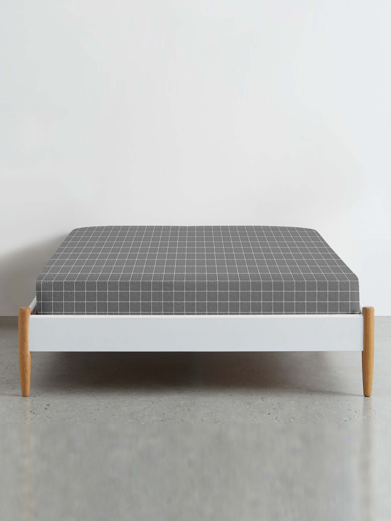 Простирадло на резинці ранфорс CELL Cosas модель CellWhiteGrey_120 Фото