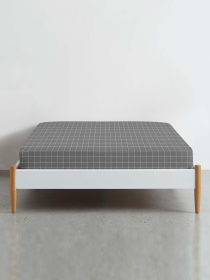 Простынь на резинке ранфорс CELL Cosas модель CellWhiteGrey_120 Простынь на резинке ранфорс CELL Cosas модель CellWhiteGrey_120 Фото