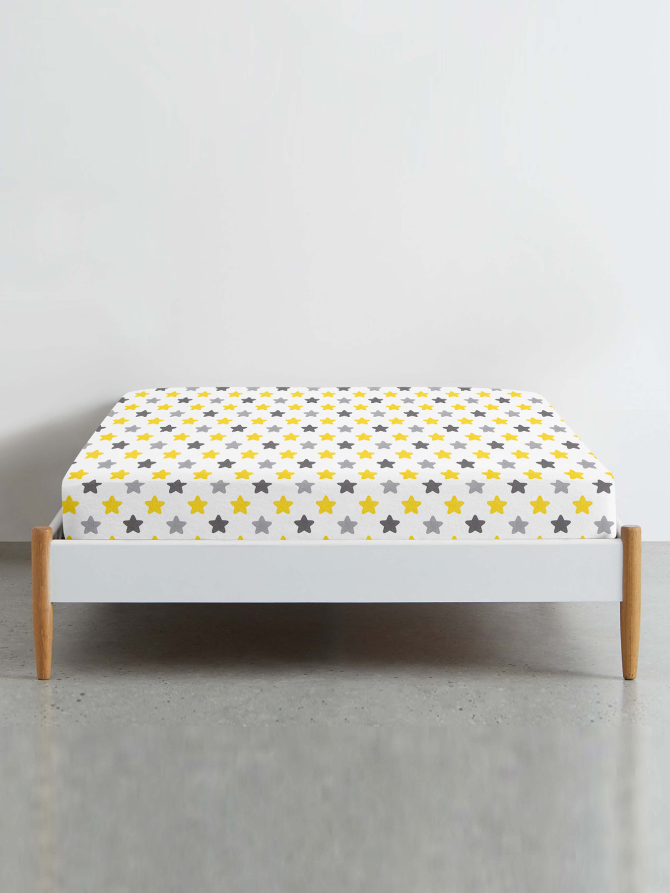 Простирадло на резинці ранфорс COOKIES Cosas модель CookieYellowGrey_120 Фото