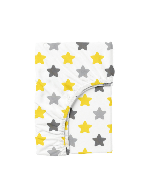 Простирадло на резинці ранфорс COOKIES Cosas модель CookieYellowGrey_120 Фото