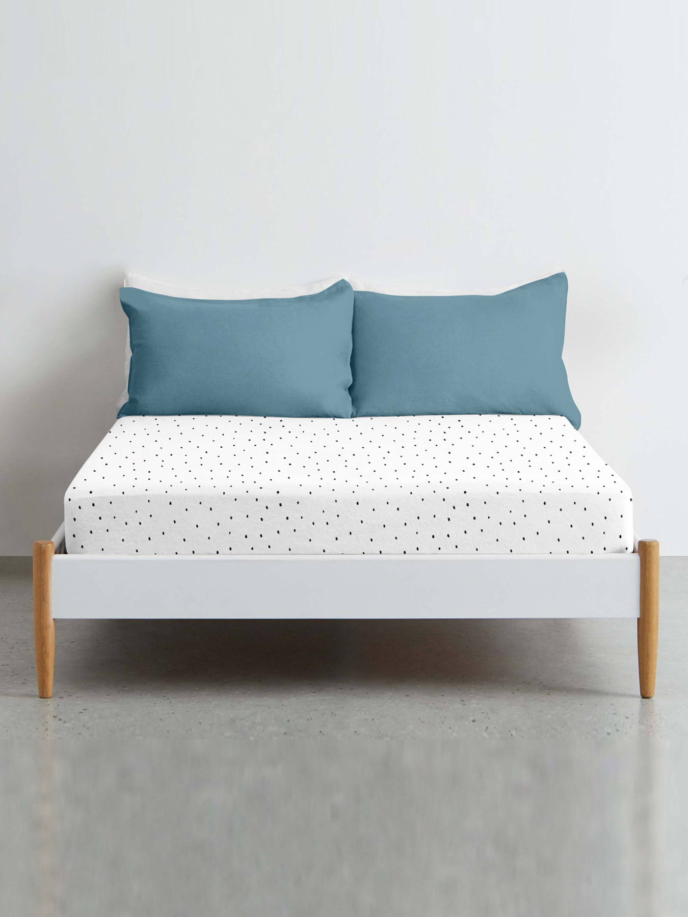 Простирадло на резинці ранфорс MINI DOTS Cosas модель DotsBlackWhite_120 Фото