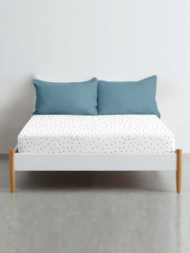 Простынь на резинке ранфорс MINI DOTS Cosas модель DotsBlackWhite_120 Простынь на резинке ранфорс MINI DOTS Cosas модель DotsBlackWhite_120 Фото