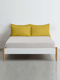 Простирадло на резинці ранфорс MINI DOTS Cosas модель DotsGreyBeige_120 Фото