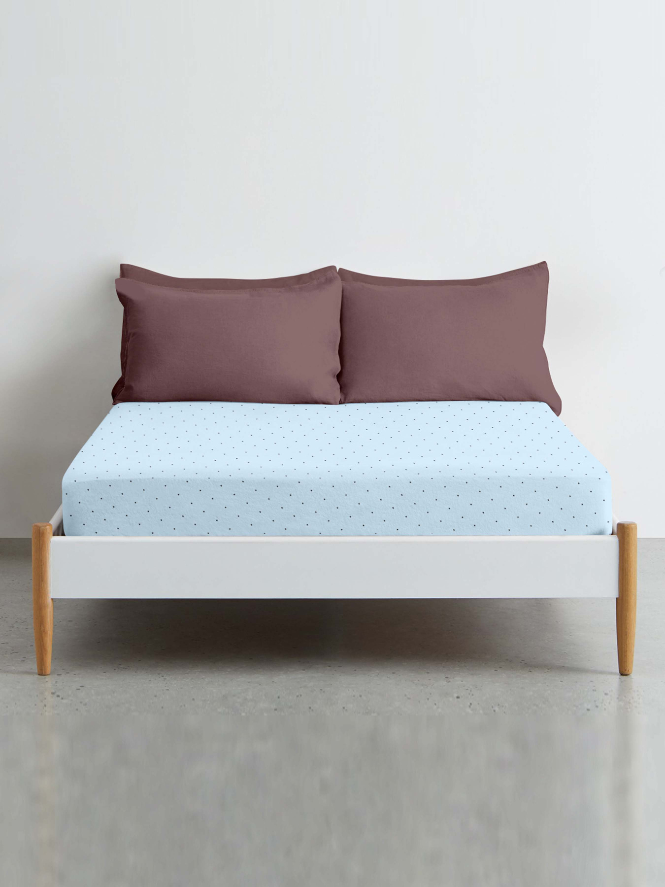 Простынь на резинке ранфорс MINI DOTS Cosas модель DotsGreyLightBlue_120 Фото