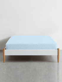 Простынь на резинке ранфорс MINI DOTS Cosas модель DotsGreyLightBlue_120 Фото