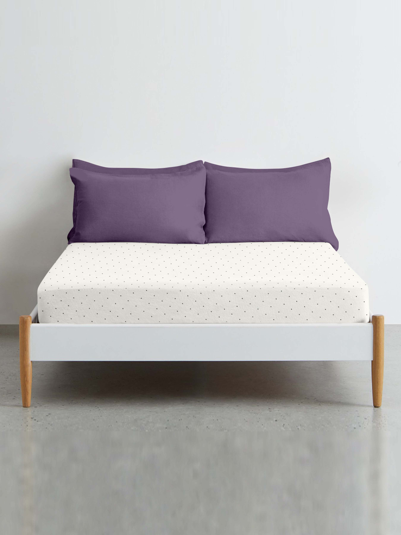 Простирадло на резинці ранфорс MINI DOTS Cosas модель DotsGreyMilk_120 Фото