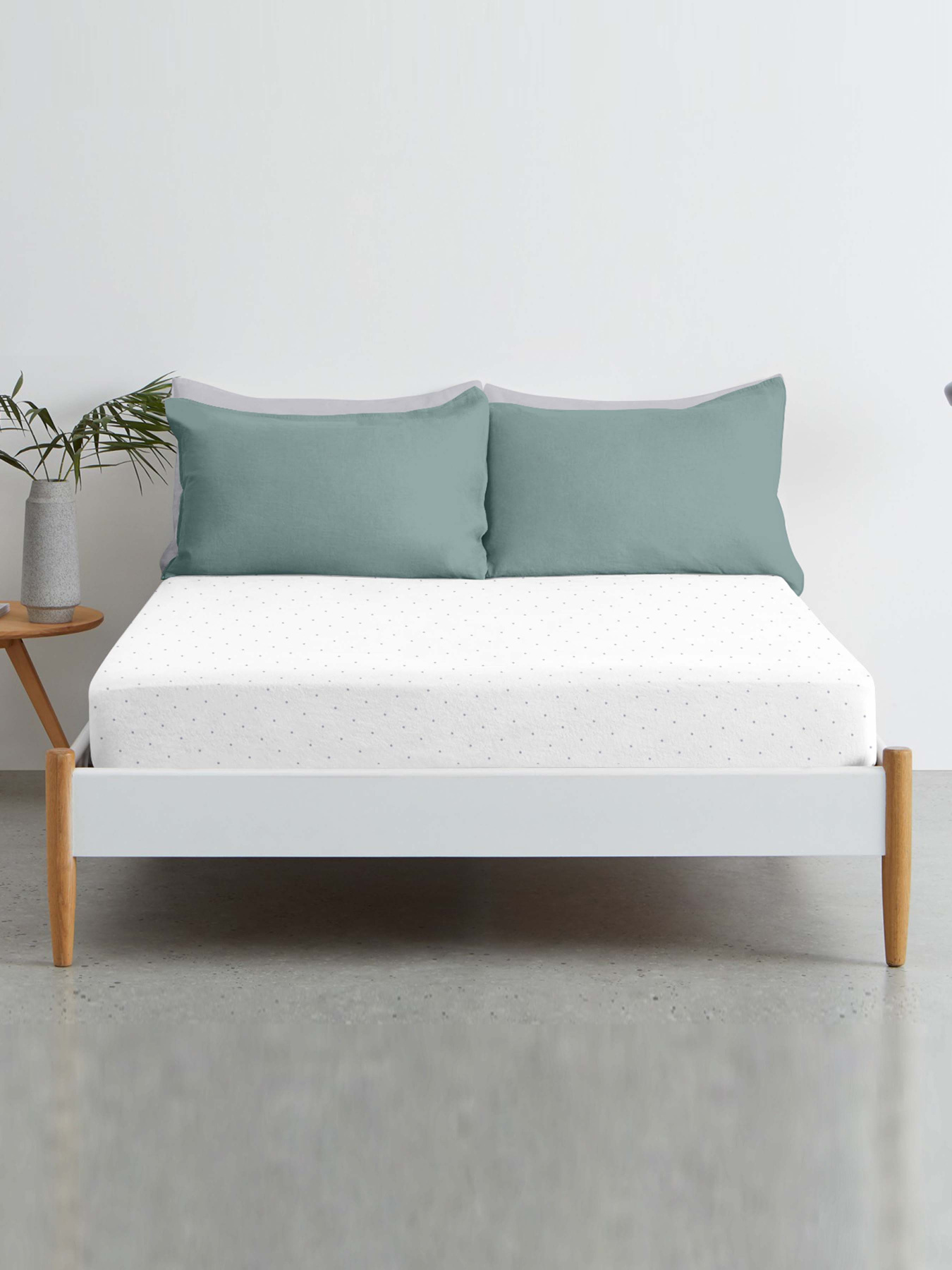 Простирадло на резинці ранфорс MINI DOTS Cosas модель DotsGreyMiniWhite_120 Фото