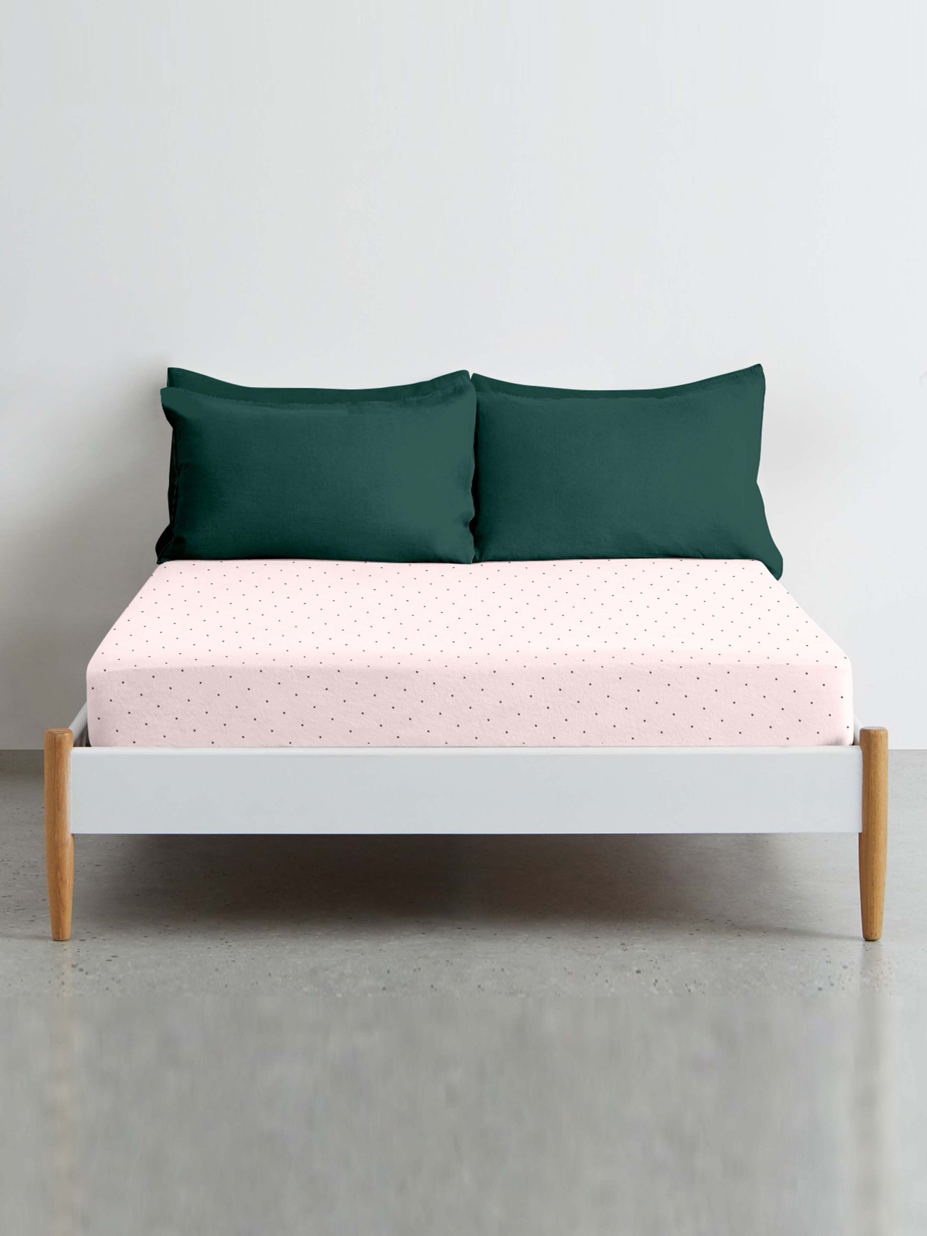 Простирадло на резинці ранфорс MINI DOTS Cosas модель DotsGreyRose_120 Фото