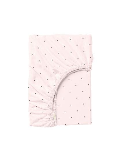 Cosas ­Простирадло на резинці ранфорс MINI DOTS модель DotsGreyRose_100x200x20 - фото