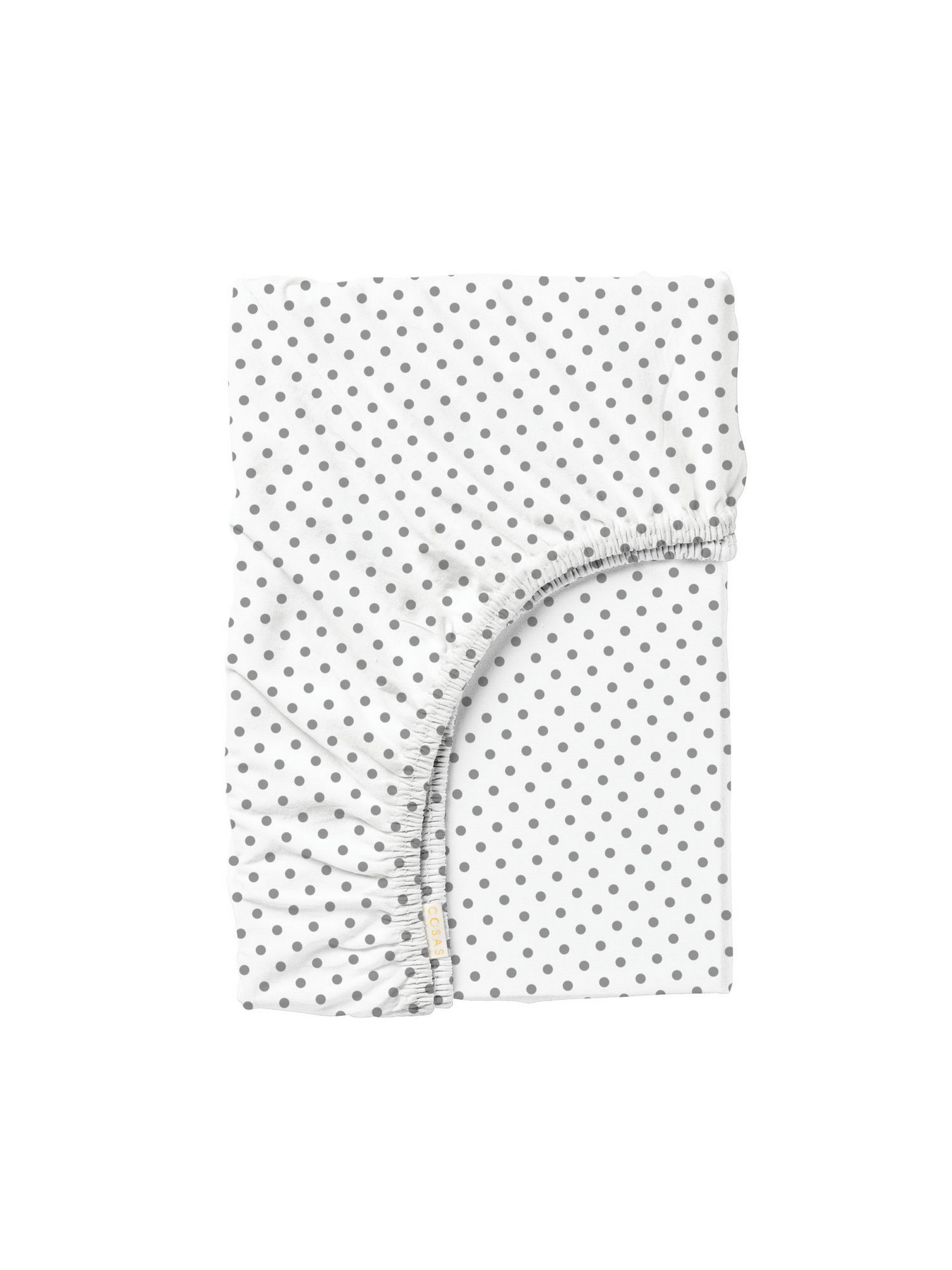 Простынь на резинке ранфорс GREY DOTS Cosas модель DotsGreyWhite_100x200x20 Фото