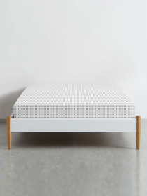 Простынь на резинке ранфорс GREY DOTS Cosas модель DotsGreyWhite_100x200x20 Фото