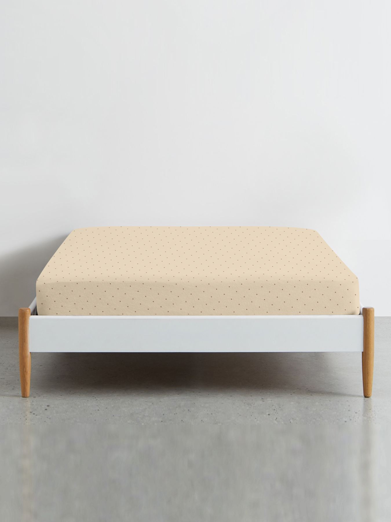 Простынь на резинке ранфорс MINI DOTS Cosas модель DropChocoBeige_120 Фото