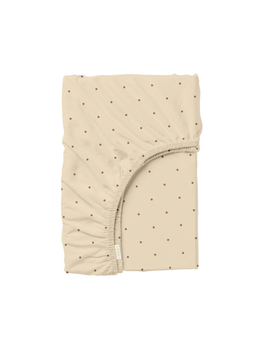 Простынь на резинке ранфорс MINI DOTS Cosas модель DropChocoBeige_120 Фото