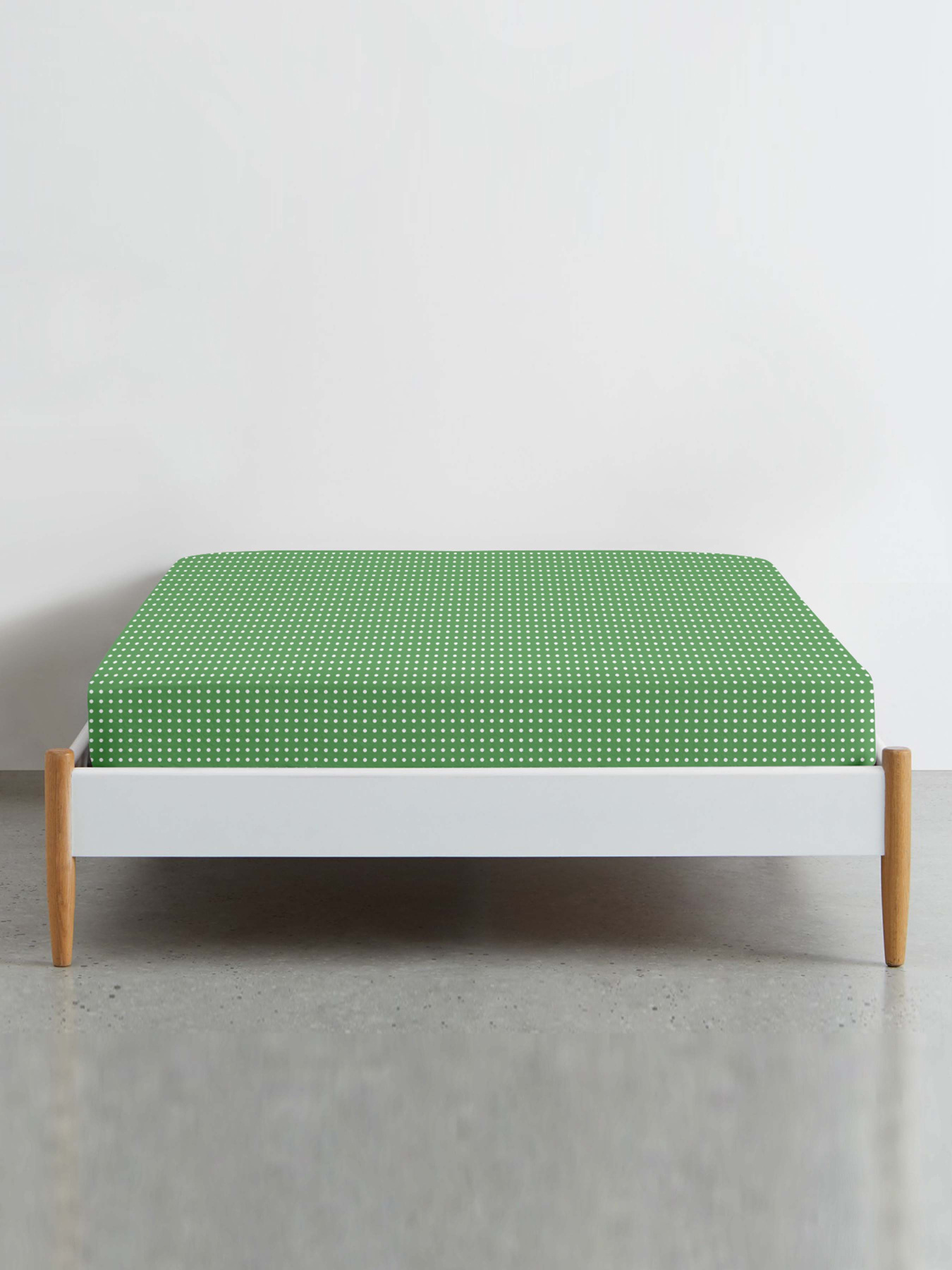 Простынь на резинке ранфорс GREEN DOTS Cosas модель DropGreen_120 Фото