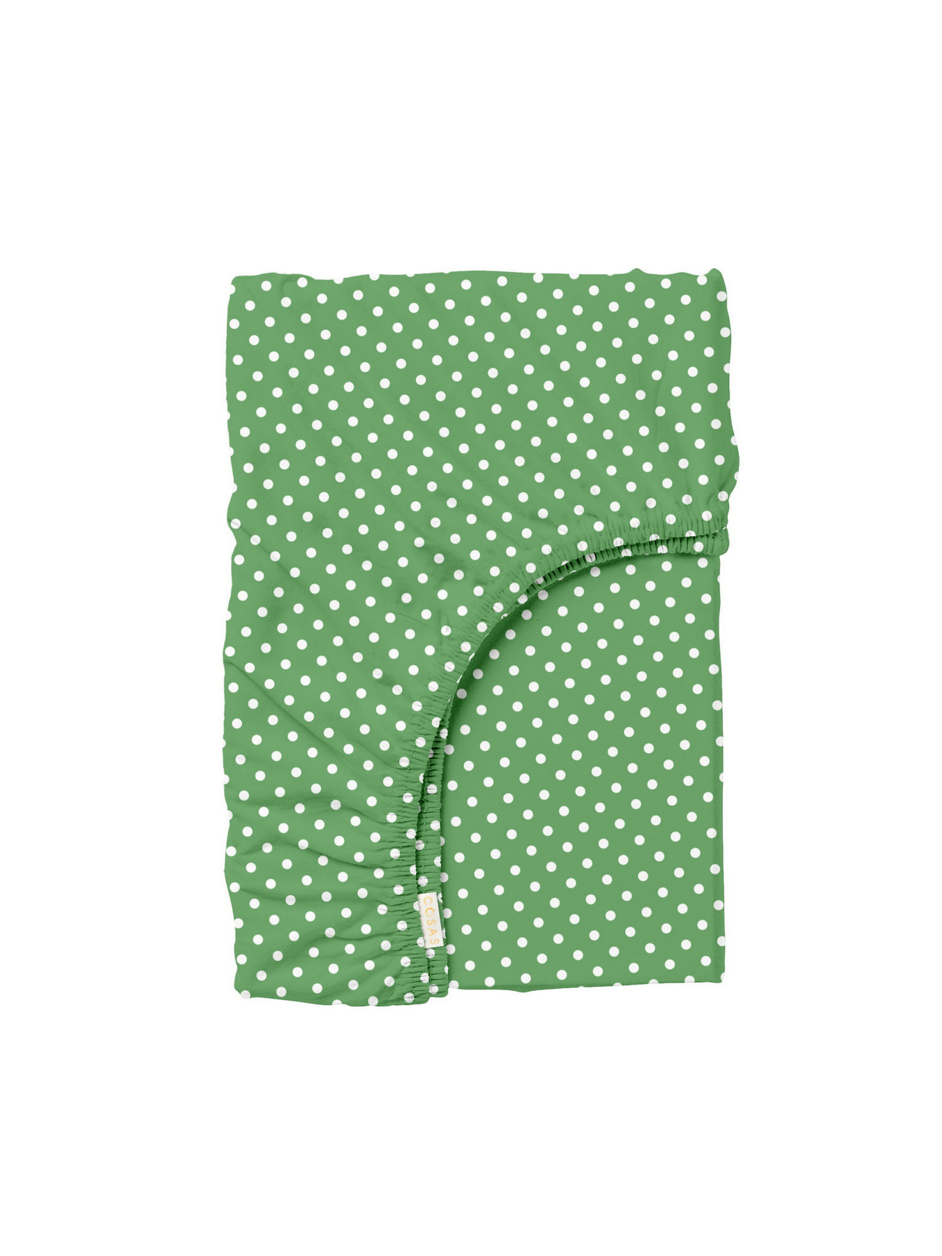 Простынь на резинке ранфорс GREEN DOTS Cosas модель DropGreen_120 Фото