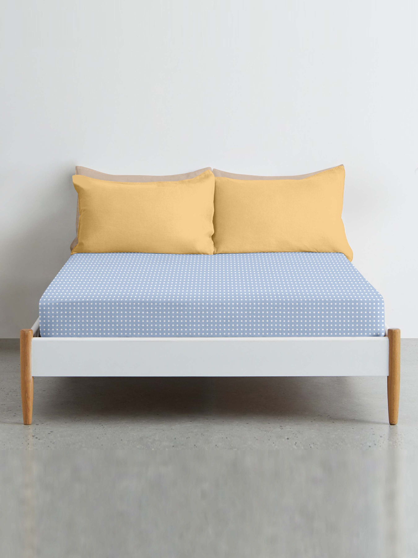 Простирадло на резинці ранфорс BLUE DOTS Cosas модель DropLightBlue-4003_120 Фото